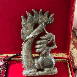 Elegant Dragon Sculpture in Gray